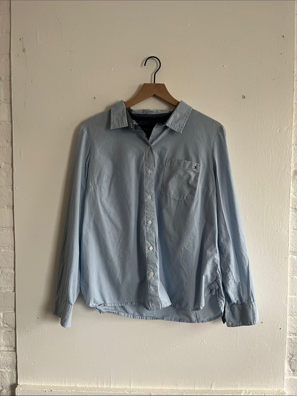 Tommy Hilfiger Pale Blue Long-Sleeve Button-Down Shirt